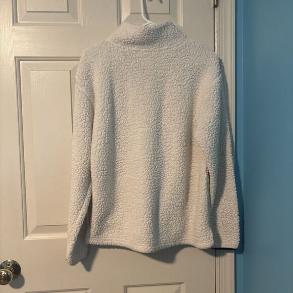 Victoria Secret PINK Women’s 1/4 Zip Fleece Pullover Size Small Cream Color - Picture 2 of 6